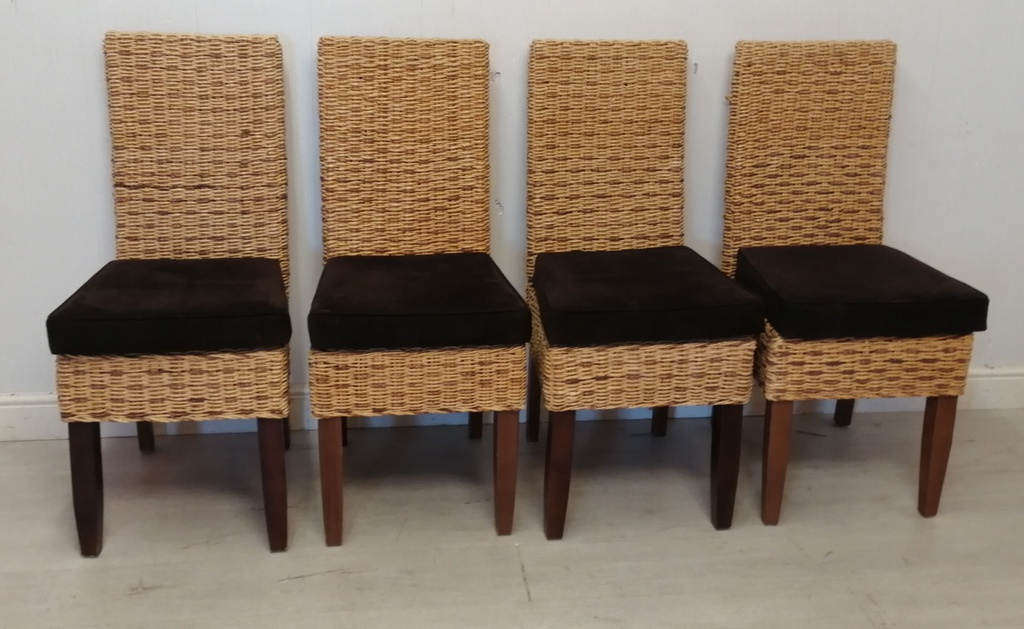 Brown wicker outlet dining chairs